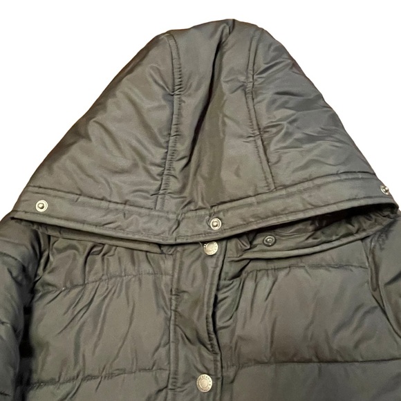 Abercrombie&Fitch women’s size M black hooded mid-length puffer coat - Picture 4 of 10